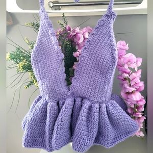 Handmade Crochet Top with Ruffles